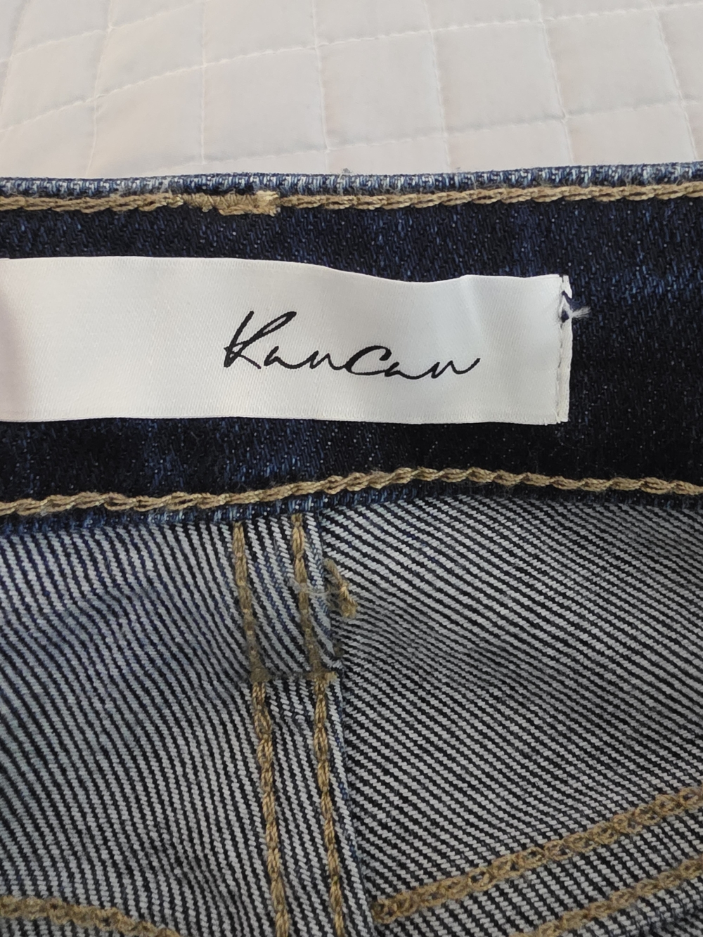 KanCan Kennedy Dark Wash Distressed Flare Jeans Mid Rise Stretchy Womens 13/30 - Picture 11 of 12